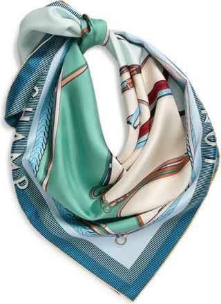 Longchamp Toute Allure Silk Square Scarf in Mint at Nordstrom