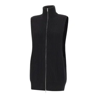 Maison Margiela Cardigans, female, Black, Size: XS Wool Blend Vest