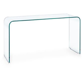 BIZZOTTO Scrivania Iride porta PC con struttura in vetro trasparente 125 X 40 cm per ufficio e cameretta