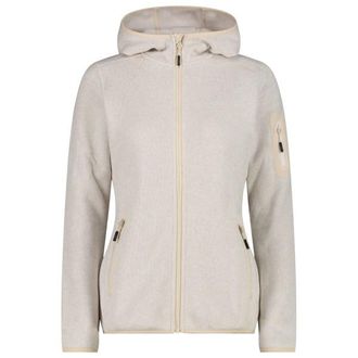 F.lli Campagnolo Jacket Fix Hood Jacquard Knitted 3H19826 Fleecejacke f&uuml;r Damen | grau/beige