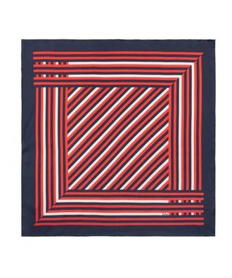 Echo Stripes Silk Scarf in Navy at Nordstrom