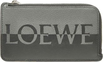 Loewe Black Gray Leather Coin Purse/Coin Case (Pre-Owned)