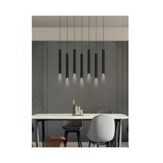 Trade Shop Trade Shop Traesio - Lampadario A Sospensione Design Moderno Cilindro Soffitto Attacco Gu10 Ip20 A61 - Nero