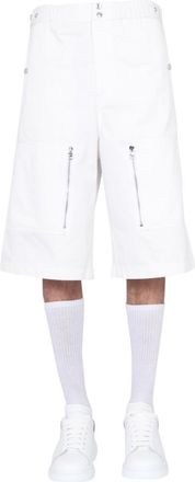 Alexander McQueen White Solid Shorts