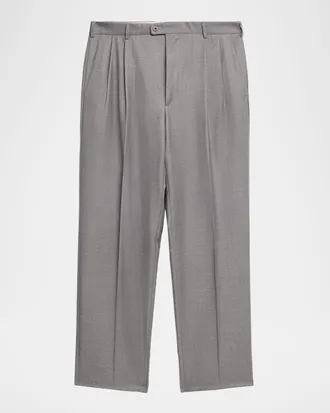 Zanella Men & apos;s Bennett Wool Straight-Fit Pleated Trousers