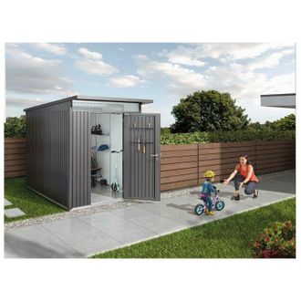 BIOHORT Caseta Cobertizo Metalica Biohort Avantgarde A3 Color Gris Cuarzo Metalizado Puerta Est&aacute;ndar