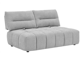 Vente-Unique Sof&aacute; de 2 plazas con respaldo reclinable en tela texturizada gris claro APOLIU