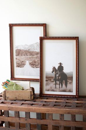 Kalalou Set 2 Fset 2 Framed Cowboy & Desert Photography Prints Under Glass