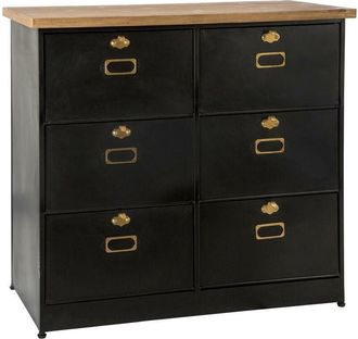 Atmosphera Atmosphera - Ivan cassettiera in metallo nero 6 cassetti créateur dintérieur