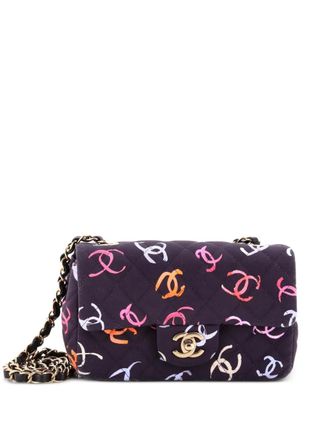 Chanel Classic Single Flap Bag Quilted CC Printed Fabric Mini shoulder bag - women - Canvas - One Size - Multicolour