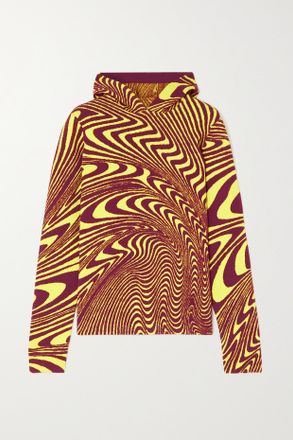 Aztech Mountain + Ed Curtis Felpa Con Cappuccio In Jacquard Di Misto Lana Off-piste - Giallo