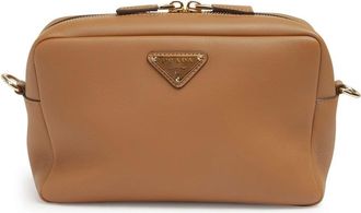 Prada triangle-logo shoulder bag - women - Calf Leather - OS - Brown