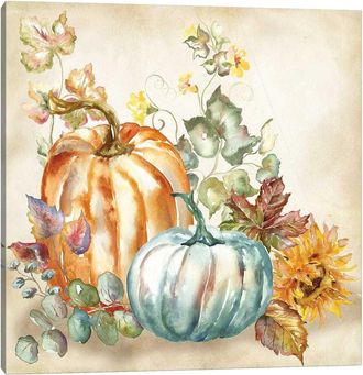 iCanvas Icanvas Watercolor Harvest Pumpkin I Wall Art