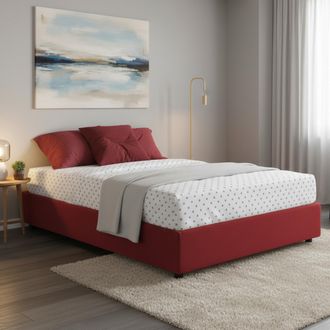 Dmora Dmora - Cama Matrimonial Dagazz, Cama Contenedor Con Revestimiento De Tela, 100% Made In Italy, Apertura Frontal, Adecuado Para Colch&oacute;n Cm 140x190, Ro