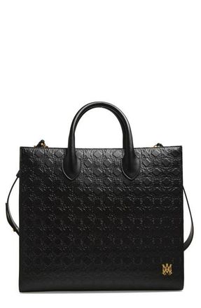 Amiri Small MA Quad Debossed Leather Tote in Black at Nordstrom