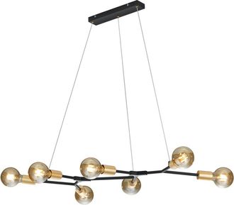 Trio Minimal Suspension Chandelier 7 Luces Cross Black And Gold Lighting
