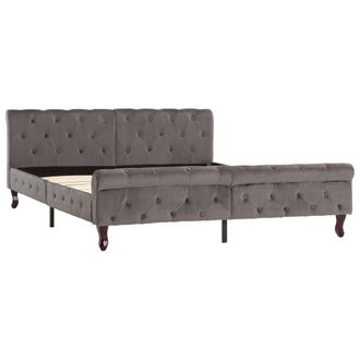 vidaXL Vidaxl - Estructura De Cama Sin Colch&oacute;n Terciopelo Gris 160x200 Cm