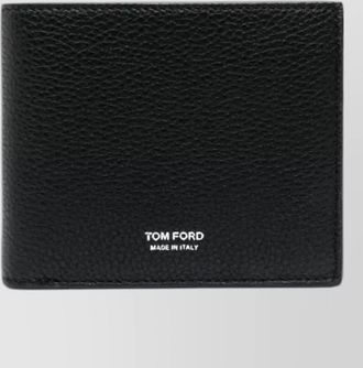 Tom Ford grain leather t line bi fold card wallet