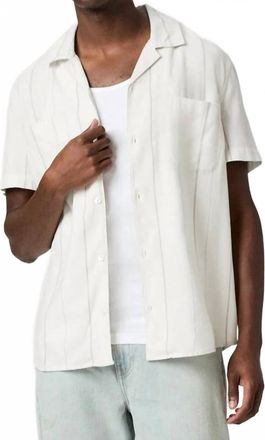 Paige Jacobson Short-Sleeve Shirt In Blue Ivory Stripe