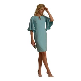 Moskada Elegante Korte Crepe Jurk - Celeste - Dames - Korte kleedjes - Blauw - XL - Kleedjes
