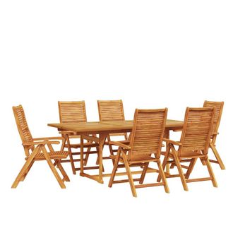 vidaXL Conjunto De Comedor De Jard&iacute;n 7 Pcs Marr&oacute;n Vidaxl