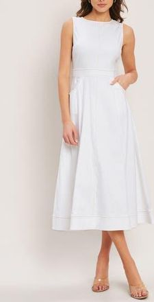 Flying Tomato Denim Midi Dress in White at Nordstrom Rack, Size Medium