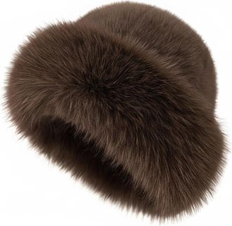 Generic Womens Winter Faux Fur Bucket Hat,Winter Warm Faux Mink Plush Hat Fluffy Fisherman Fuzzy Snow Mongolian Russian Hat for Outdoor Travel Hiking Work (Co