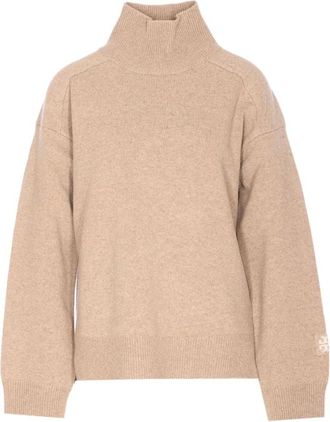 Tory Burch Turtleneck Sweater - Dames - Coltruien - Beige - XS - Wol - Truien & Vesten