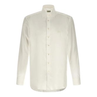 Etro Overhemden, Heren, Wit, XL, Katoen, Paisley Jacquard Shirt