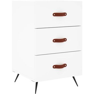 vidaXL Bedside Cabinet White 40x40x66 cm Engineered Wood vidaXL