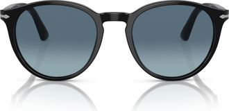 Persol 0po3152s Round Frame Sunglasses with Gradient Blue Lenses