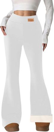 Generic Fleece Lined Leggings for Women Soft Elastic High Waisted Thermal Warm Winter Thick Gym Legging Womens Yoga Pants with Pockets Workout Running Ladies 