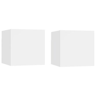 vidaXL Comodini 2 Pz Bianchi 30,5x30x30 Cm In Legno Multistrato - Vidaxl