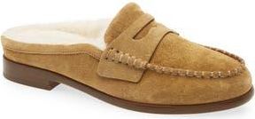 Rag & Bone Carter Penny Loafer Mule in Caramel Suede Shearling at Nordstrom Rack, Size 7.5Us / 37.5Eu