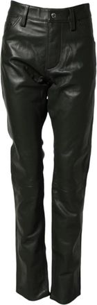 Dsquared2 Rechte Broek - Heren - Leren Broeken - Zwart - M - Leer - Broeken