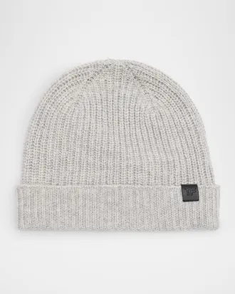 Tom Ford Men & apos;s Cashmere Ribbed Beanie Hat