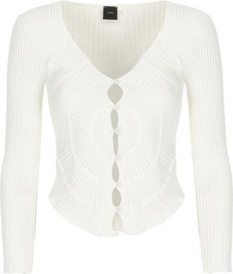Pinko Witte Viscose Vest met Asymmetrische Zoom - Dames - Vesten - Wit - XS - Truien & Vesten
