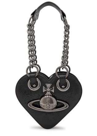 Vivienne Westwood Juliet Heart Snake-effect Leather Shoulder bag - Black - One Size