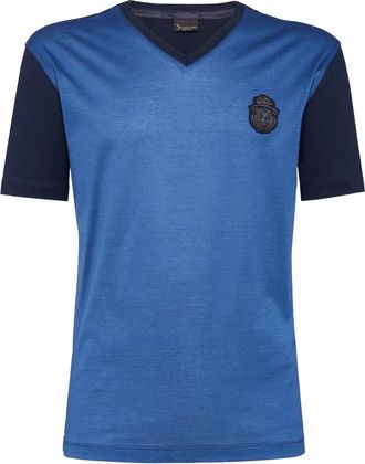 Billionaire Boys Club T-Shirt V-Neck Crest - Heren - T-shirts - Blauw - XS - Katoen - Tops