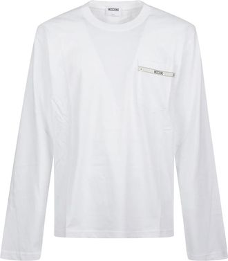 Moschino Long Sleeve T-Shirt - Heren - Longsleeves - Wit - M - Katoen - Tops