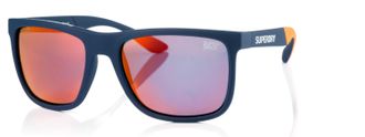 Superdry Sonnenbrille SUPERDRY Modell 996057, Herren, blau, orange, matt, Sonnenbrillen Sonnenbrille, Form Karree/Eckig, Logoschriftzug auf B&uuml;gel, Injectionfas