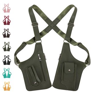 Generic Premium Leather Adjustable Underarm Shoulder Bag for Men & Women, 2026 New Men Anti-Theft Underarm Wallet Pocket Holster Phone Double-Shoulder Pouch, 