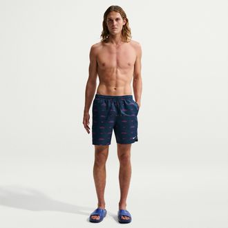 Nike Mens Swim Breaker 7 Brief-Lined Volley Short in Blue | NESSG559-440