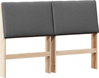 vidaXL Cabecero Tapizado Gris Oscuro 160 Cm Madera De Pino Macizo Vidaxl