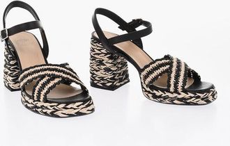 Castaner Two-Tone Raffia Sandals VICEN with 9cm Heel size 36