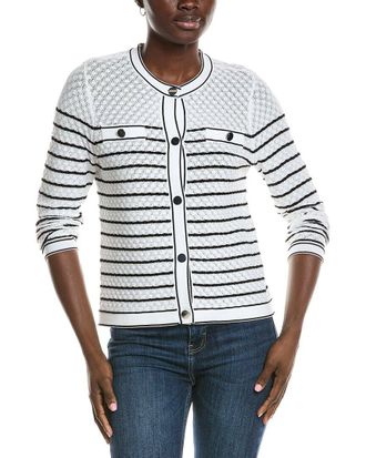 Anne Klein Stitch Stripe Cardigan