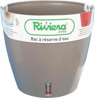 Riviera & Bar Riviera - Bac A R&eacute;serve DEau - Redondo - &Oslash; 36 X H 33 Cm -taupe