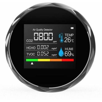 OEM Detector De Gas Co2 Multifuncional, Incluye Analizador De Aire De Bater&iacute;a Para Co2/tvoc/hcho/temperatura/humedad, Para El Hogar Y La Oficina, 5 En 1, 