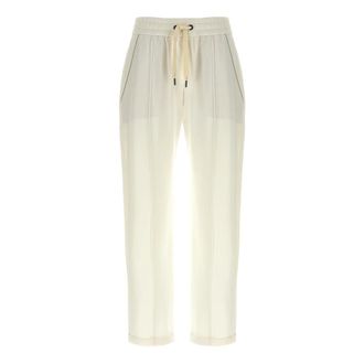 Brunello Cucinelli Joggers Monile - Trousers - Mujer - Blanco - 2XS