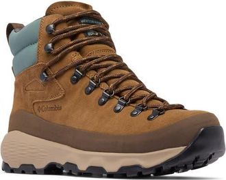 Columbia Newton Alpine Waterproof Hiking Boot in Light Brown/Metal at Nordstrom, Size 11.5